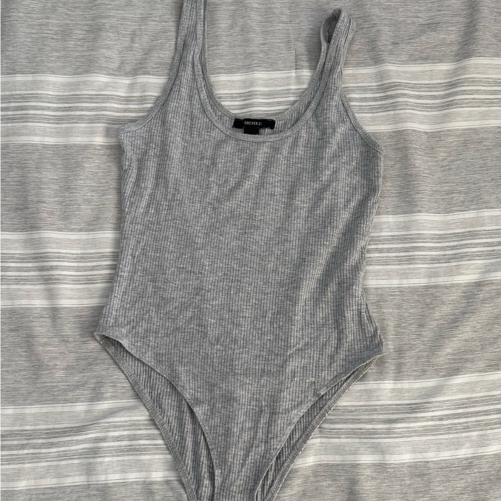 Forever 21 Light Gray Ribbed Top